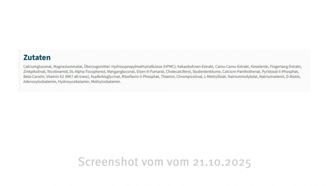 Zutaten, Spektr A-Z, Natugena.de, 21.10.2025