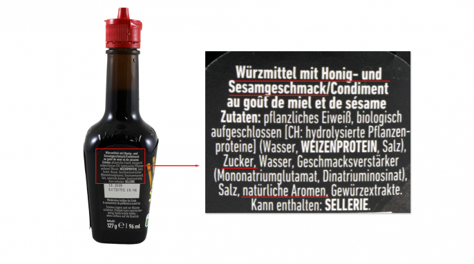 Zutaten, Maggi Honey Sesame Style Würze