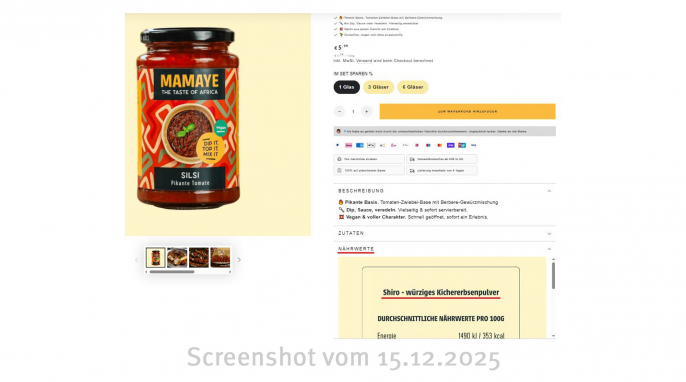 Mamaye Silsi Pikante Tomate, Mamaye.de, 15.12.2025 Mamaye Silsi Pikante Tomate, Mamaye.de, 15.12.2025