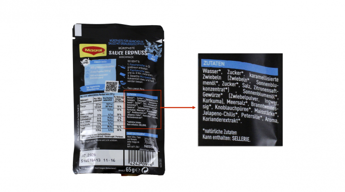 Zutaten, Maggi Würzpaste Sauce Erdnuss, 2026 Zutaten, Maggi Würzpaste Sauce Erdnuss, 2026