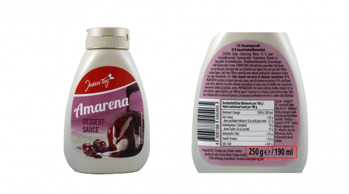 Füllmenge, Jeden Tag Dessertsauce Amarena Füllmenge, Jeden Tag Dessertsauce Amarena