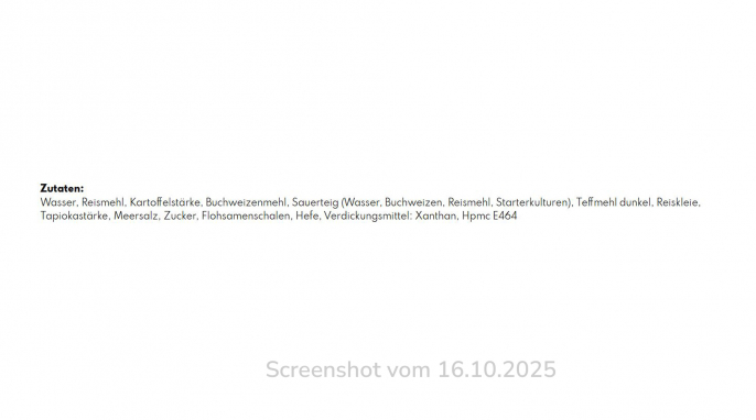 Zutaten, Maisterbrot, Maisterei.de, 16.10.2025