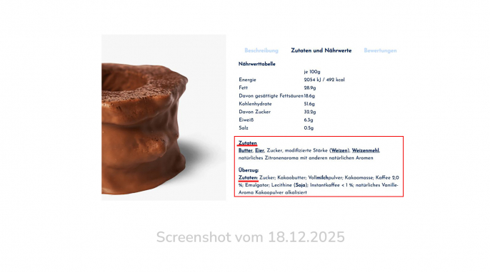 Zutaten, Cappuccino Baumkuchen, Koeniglicher-Salzwedeler-Baumkuchen.de, 18.12.2025