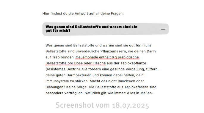 FAQs OeLemonade, Oe-Drinks.de, 18.07.2025 FAQs OeLemonade, Oe-Drinks.de, 18.07.2025