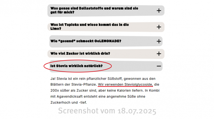FAQs OeLemonade, Oe-Drinks.de, 13.10.2025 FAQs OeLemonade, Oe-Drinks.de, 13.10.2025