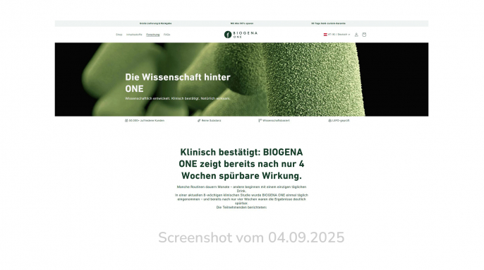 Werbung, Biogena-one.com, 04.09.2025
