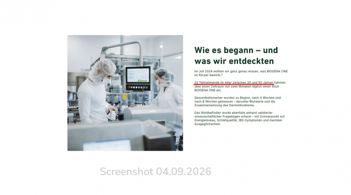 Werbung, Biogena-one.com, 04.09.2025