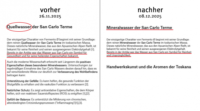 alt: Werbung Fermento Ø Alkoholfreier Aperitif, Shop.Splendido-Magazin.de, 26.11.2025; neu: 08.12.2025 alt: Werbung Fermento Ø Alkoholfreier Aperitif, Shop.Splendido-Magazin.de, 26.11.2025; neu: 08.12.2025