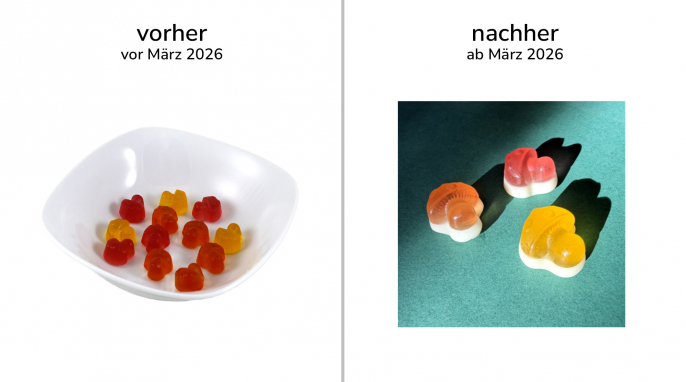 alt: Inhalt, Forest Gum Mushroom Magic, vor März 2026; neu: ab März 2026, Herstellerfoto