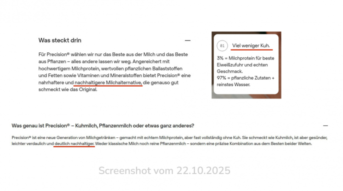 Werbung/FAQ, Precision Made Better, Precision-food.com, 22.10.2025
