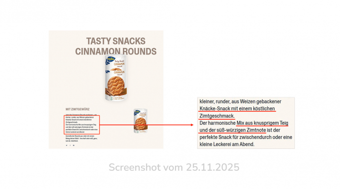 Beschreibung, Wasa Rounds Cinnamon, Wasa.com, 25.11.2025