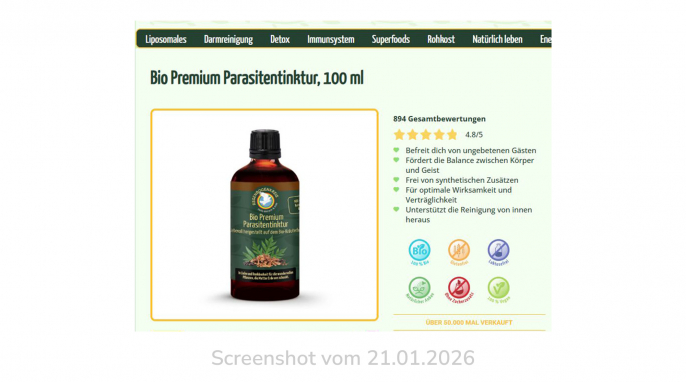 Premium Parasitentinktur, Regenbogenkreis.de, 21.01.2026 Premium Parasitentinktur, Regenbogenkreis.de, 21.01.2026