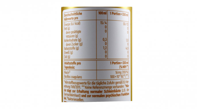 Nährwerte, Braineffet Daily Gut Limo