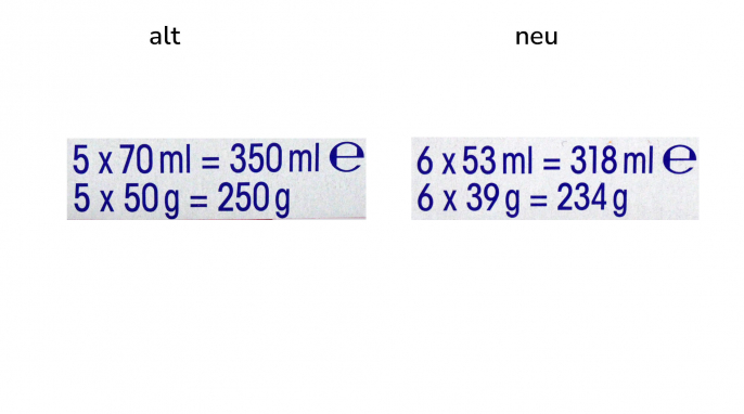alt und neu: Füllmenge, Ja! Peanut Eiscreme mit Erdnuss