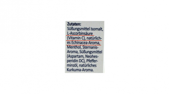 Zutaten, Klosterfrau Echinacea Lutschbonbons Zutaten, Klosterfrau Echinacea Lutschbonbons