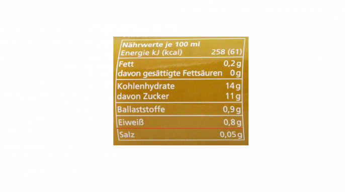 Nährwerte, true fruits yellow Nährwerte, true fruits yellow