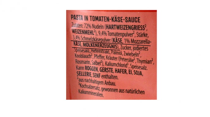 Bezeichnung und Zutaten, Knorr Penne Pomodoro Mozzarella Bezeichnung und Zutaten, Knorr Penne Pomodoro Mozzarella
