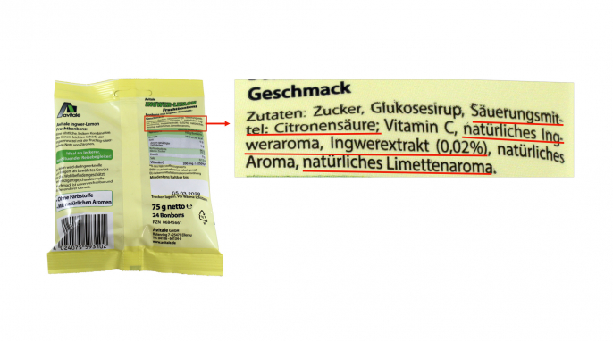 Zutaten, Avitale Ingwer-Lemon Fruchtbonbons