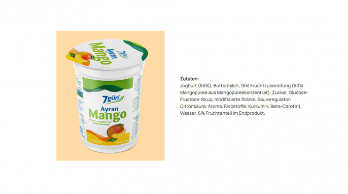 Zutaten, 7gün Ayran Mango, 7guen.com, 09.02.2026