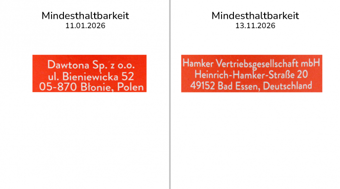 Hersteller, Würz & Co Tomaten Ketchup,  11.01.2026, 13.11.2026