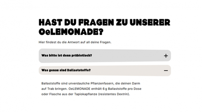 FAQs OeLemonade, Oe-Drinks.de, 13.10.2025 FAQs OeLemonade, Oe-Drinks.de, 13.10.2025