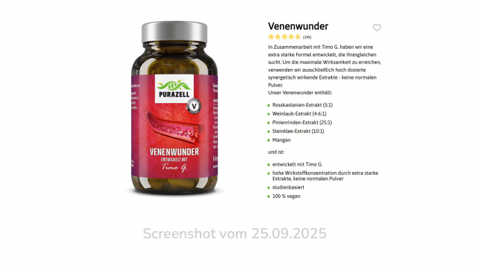 Venenwunder, purazell.de, 25.09.2025