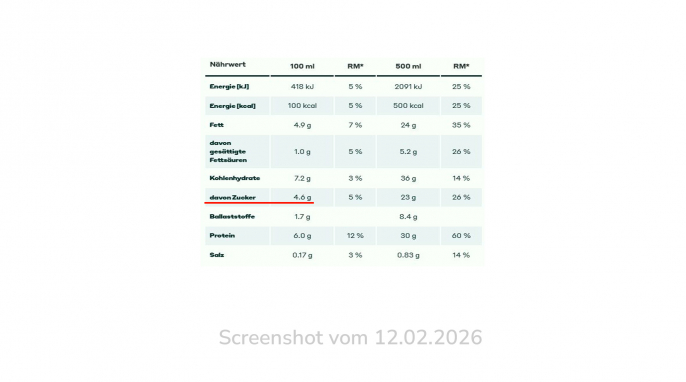 Nährwerttabelle, YFood smooth vanilla, yfood.com, 12.02.2026 Nährwerttabelle, YFood smooth vanilla, yfood.com, 12.02.2026
