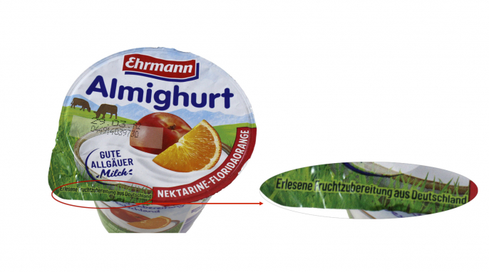 Werbung, Ehrmann Almighurt Nektarine-Floridaorange