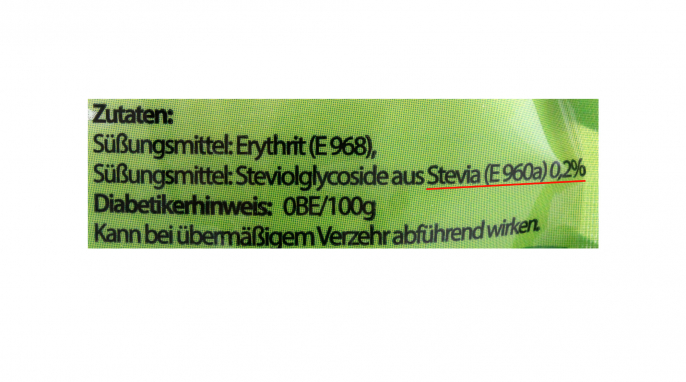 Zutaten, Steviola Tafelsüße Stevia 