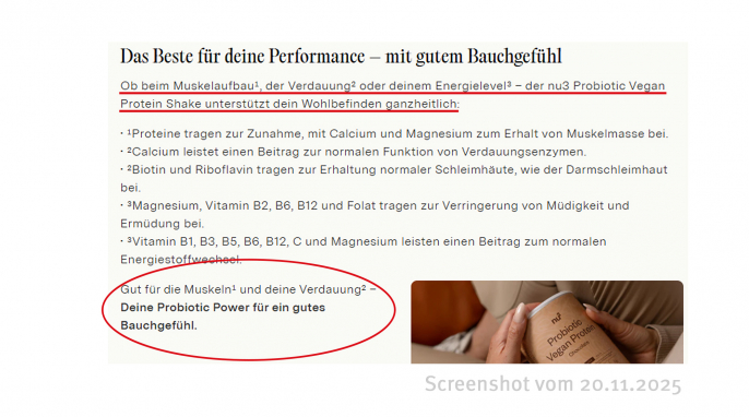 Nu3 Probiotic Vegan Protein, nu3.de, 20.11.2025