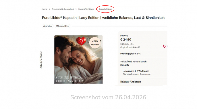 Angebot, Pure Libido, Lady Edition, shop-Apotheke.com, 26.04.2026 Angebot, Pure Libido, Lady Edition, shop-Apotheke.com, 26.04.2026