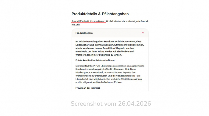 Werbung, Pure Libido, Lady Edition, shop-Apotheke.com, 26.04.2026 Werbung, Pure Libido, Lady Edition, shop-Apotheke.com, 26.04.2026