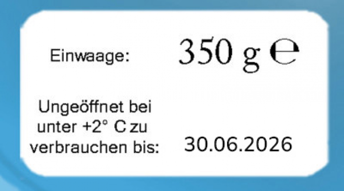 Dummy Etikett mit einem Verbrauchsdatum Dummy Etikett mit einem Verbrauchsdatum