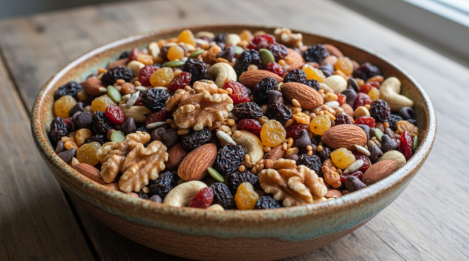 Schüssel mit Nuss-Frucht-Mix