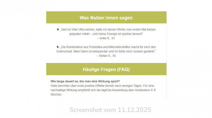 Newsletter, Vital Ultra „Stark durch Herbst und Winter”, 11.12.2025 Newsletter, Vital Ultra „Stark durch Herbst und Winter”, 11.12.2025