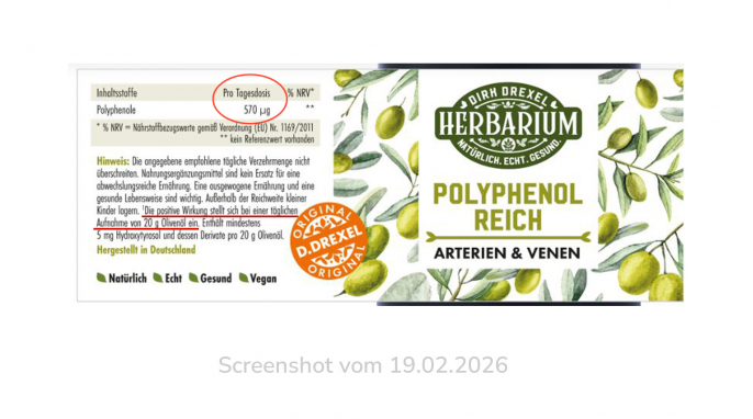 Etikett, Herbarium Polyphenolreich, drexel-herbarium.com, 19.02.2026 Etikett, Herbarium Polyphenolreich, drexel-herbarium.com, 19.02.2026