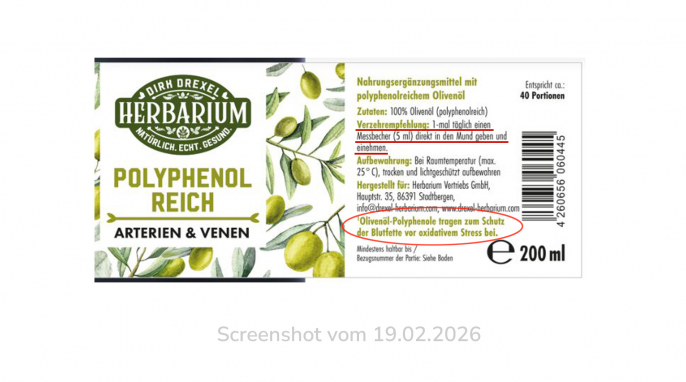 Etikett, Herbarium Polyphenolreich, drexel-herbarium.com, 19.02.2026 Etikett, Herbarium Polyphenolreich, drexel-herbarium.com, 19.02.2026