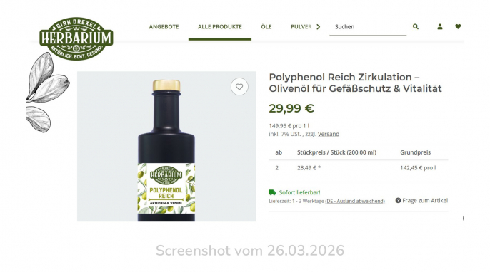 Herbarium Polyphenolreich, drexel-herbarium.com, 26.03.2026 Herbarium Polyphenolreich, drexel-herbarium.com, 26.03.2026