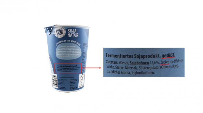Bezeichnung und Zutaten, Food for Future Soja natur Bezeichnung und Zutaten, Food for Future Soja natur
