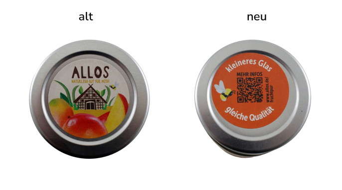 Deckelaufsicht, , Allos Frucht Pur 75 % Mango, 250 und 200 g Deckelaufsicht, , Allos Frucht Pur 75 % Mango, 250 und 200 g