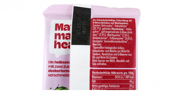 Zutaten, Nucao Health Bar Matcha Erdbeere Zutaten, Nucao Health Bar Matcha Erdbeere