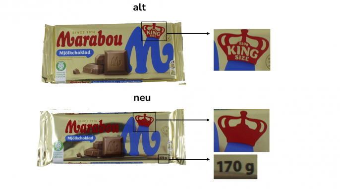 Füllmenge, Marabou Mjölkchokolad, 220 und 170 g Füllmenge, Marabou Mjölkchokolad, 220 und 170 g