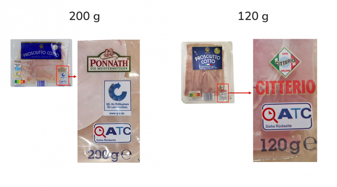 Hersteller und Füllmenge, Cucina Prosciutto Cotto, 200 und 120 g Hersteller und Füllmenge, Cucina Prosciutto Cotto, 200 und 120 g