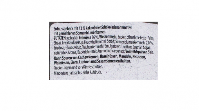 Bezeichnung und Zutaten, Meine Kuchen Welt Erdnuss Schnitten