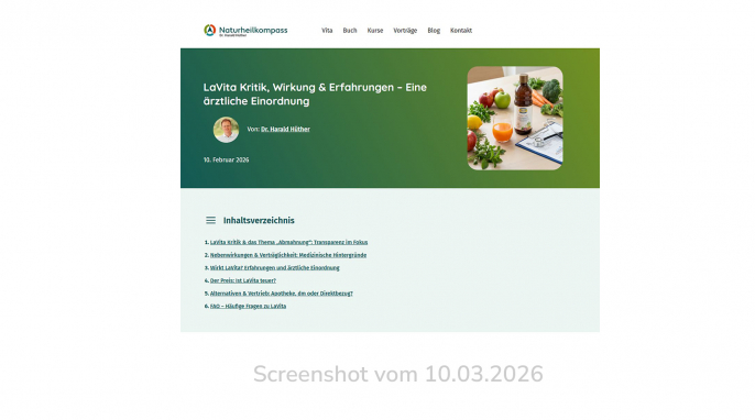 Beitrag LaVita, naturheilkompass.de, 10.03.2026 Beitrag LaVita, naturheilkompass.de, 10.03.2026