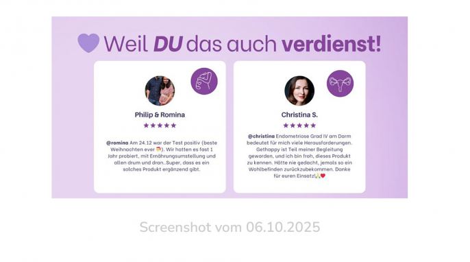 Werbung, happy FEM, gethappy.me, 6.10.2025, unverändert Werbung, happy FEM, gethappy.me, 6.10.2025, unverändert