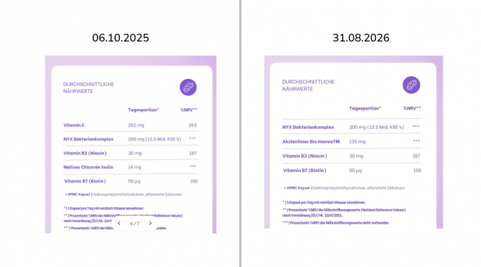 Nährwerte, happy FEM, gethappy.me, 6.10.2025 und 31.08.2026 Nährwerte, happy FEM, gethappy.me, 6.10.2025 und 31.08.2026
