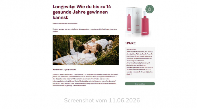 Hipure, hipure.de/magazin 11.06.2026
