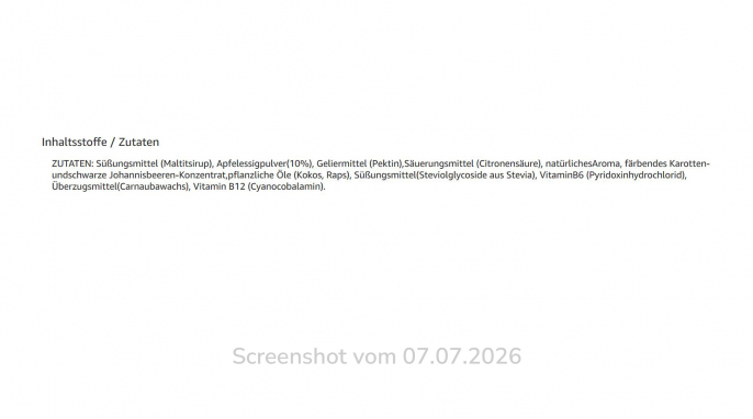 Happy Belly Debloat Vitamin Gummies, amazon.de, 07.07.2026 