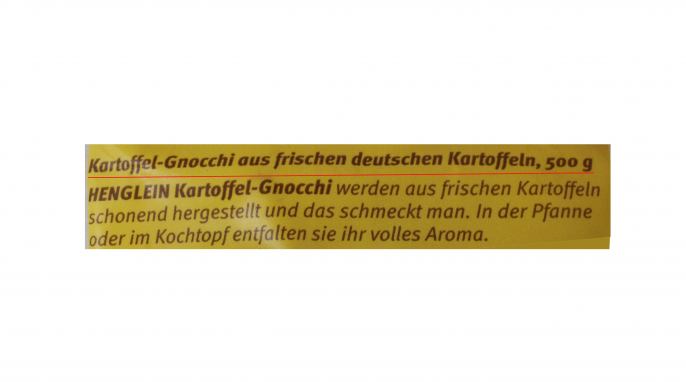 Bezeichnung, Henglein Kartoffel-Gnocchi und Henglein Gnocchi Bezeichnung, Henglein Kartoffel-Gnocchi und Henglein Gnocchi